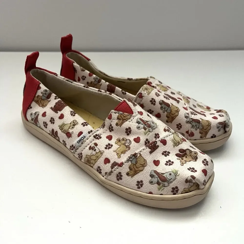 Toms Classics Canvas Slip On Alpargata Flat Shoes Pound Puppy Puppies Youth 13.5